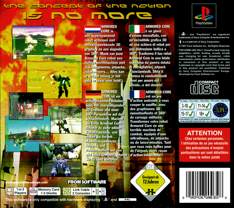 Armored Core — box-2D-back (EU)
