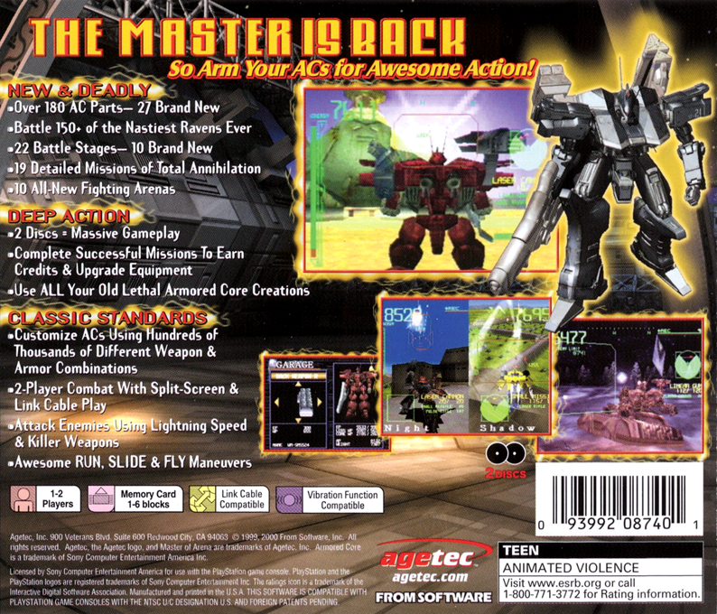 Armored Core - Master Of Arena — box-2D-back (US)
