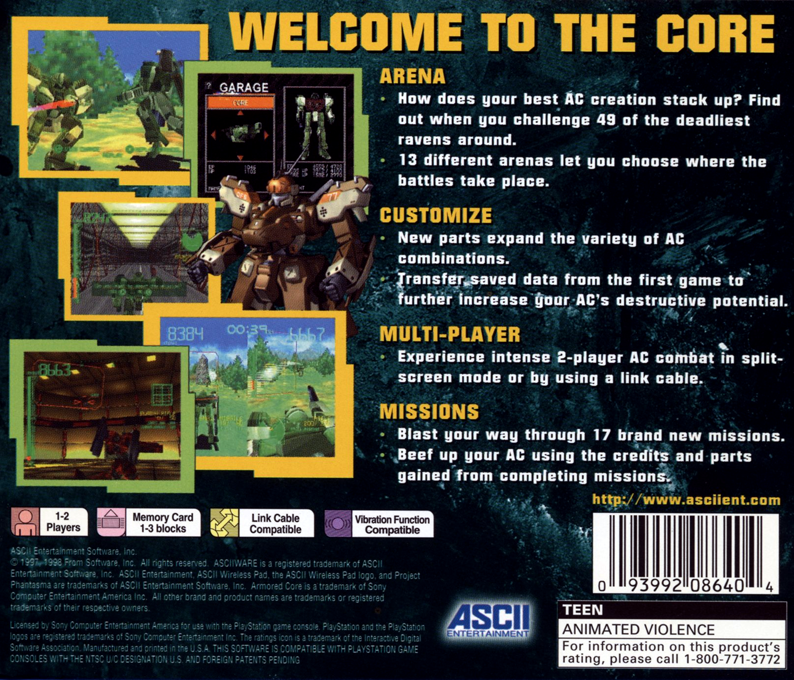 Armored Core - Project Phantasma — box-2D-back (US)