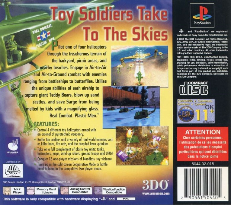 Army Men - Air Attack — box-2D-back (EU)