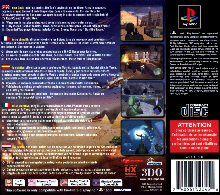 Army Men - Lock N Load — box-2D-back (FR)