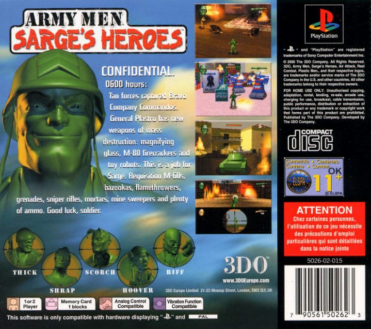 Army Men - Sarge's Heroes — box-2D-back (EU)