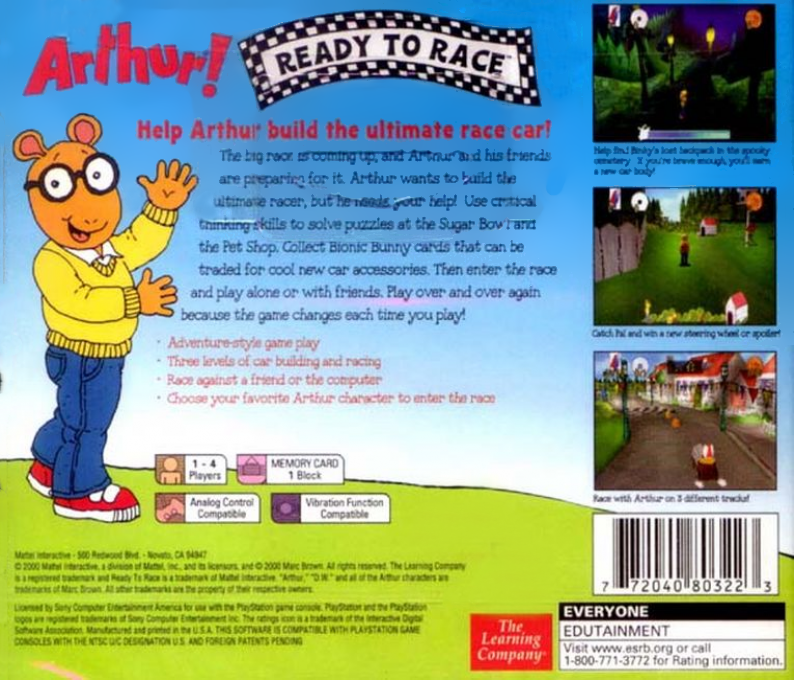 Arthur! Ready To Race — box-2D-back (US)