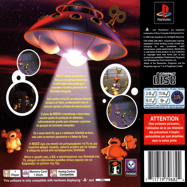 Attack Of The Saucerman ! — box-2D-back (EU)