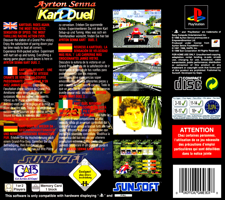 Ayrton Senna Kart Duel 2 — box-2D-back (EU)