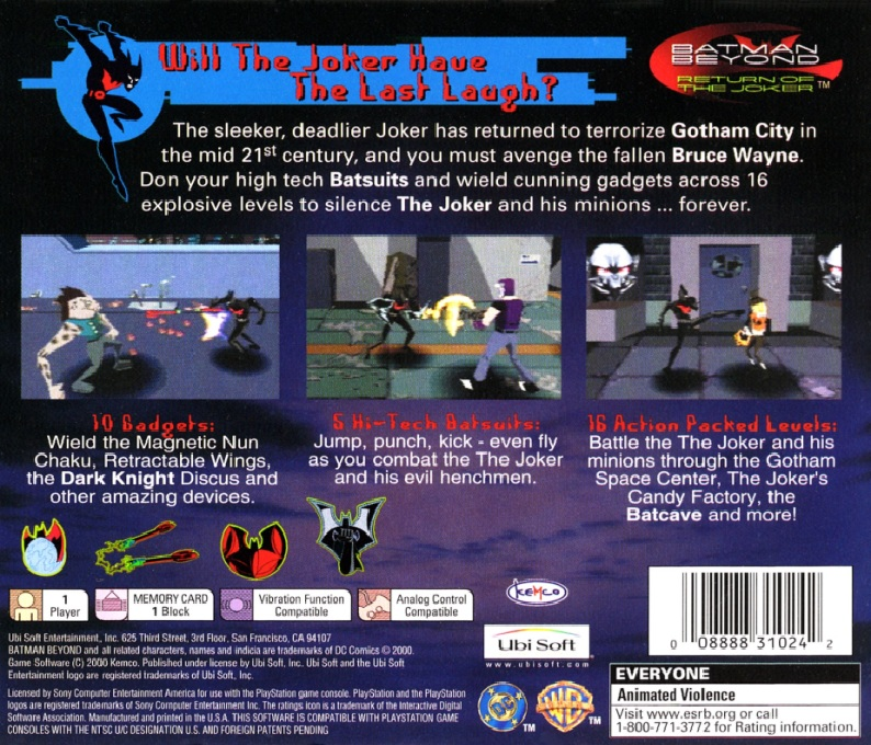Batman Of The Future - Return Of The Joker — box-2D-back (US)