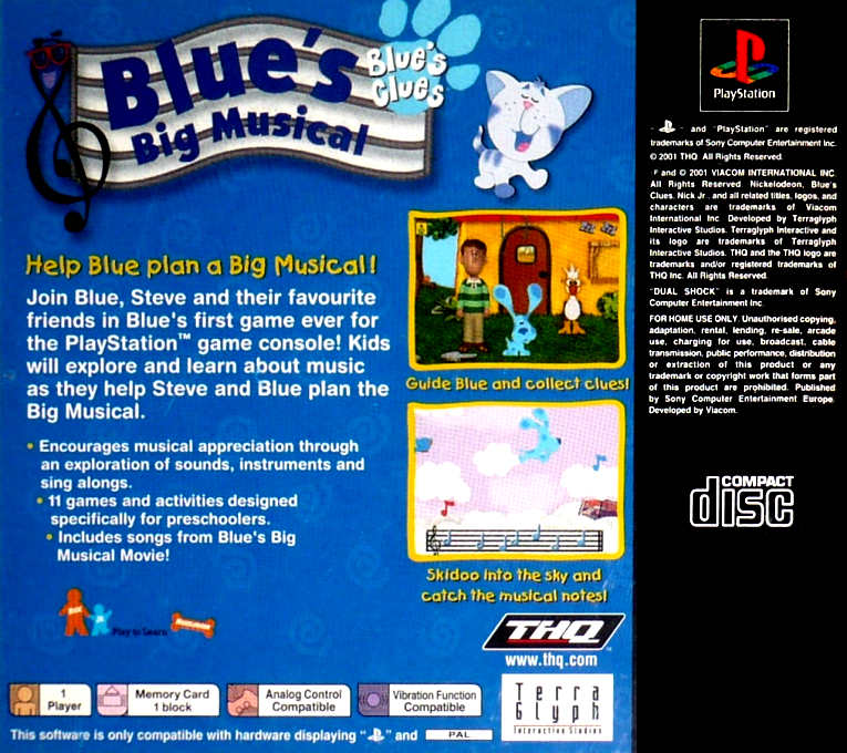 Blue's Clues - Blue's Big Musical — box-2D-back (AU)