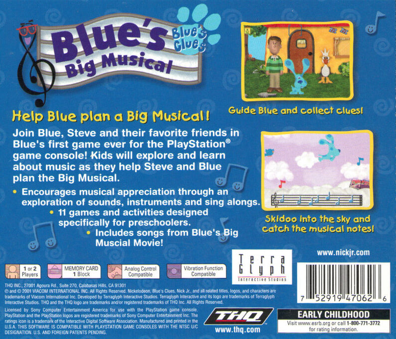 Blue's Clues - Blue's Big Musical — box-2D-back (US)