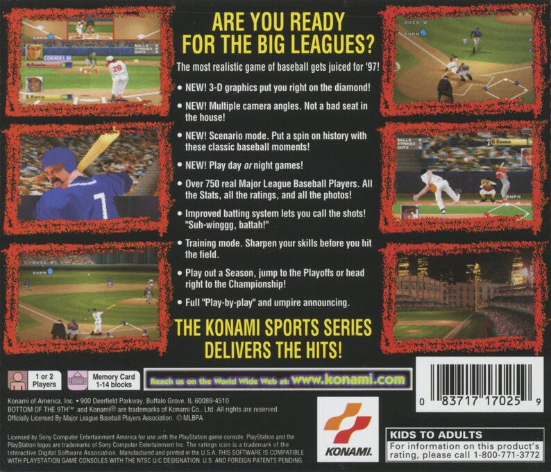Bottom Of The 9th '97 — box-2D-back (US)