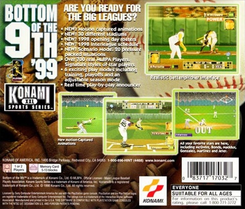Bottom Of The 9th '99 — box-2D-back (US)