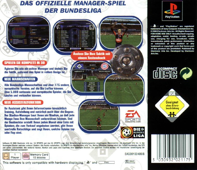 F.a. Premier League Football Manager 2000, The — box-2D-back (DE)