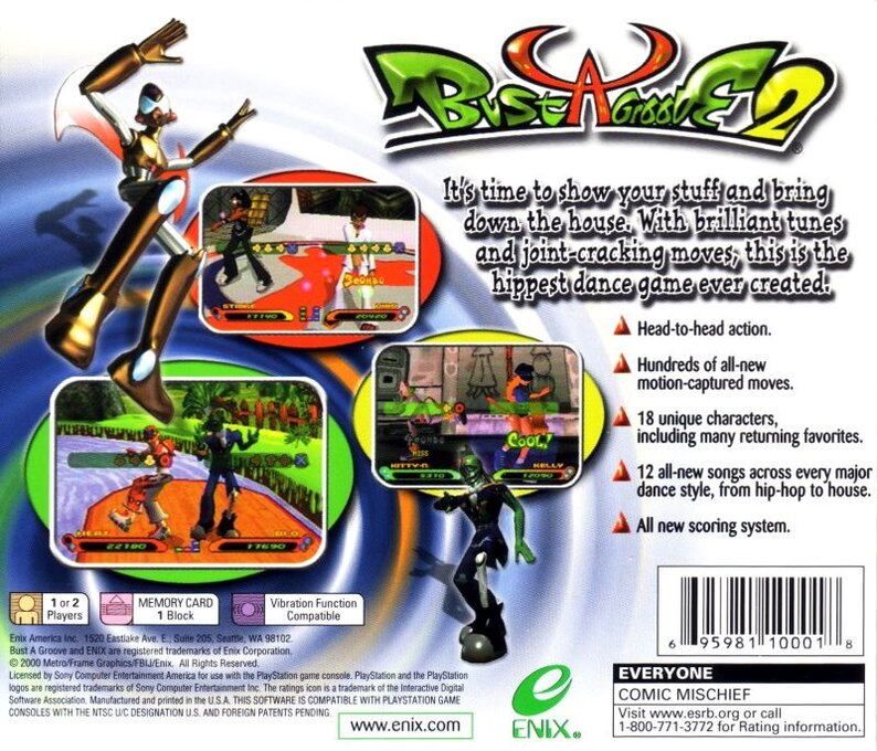 Bust A Groove 2 — box-2D-back (US)
