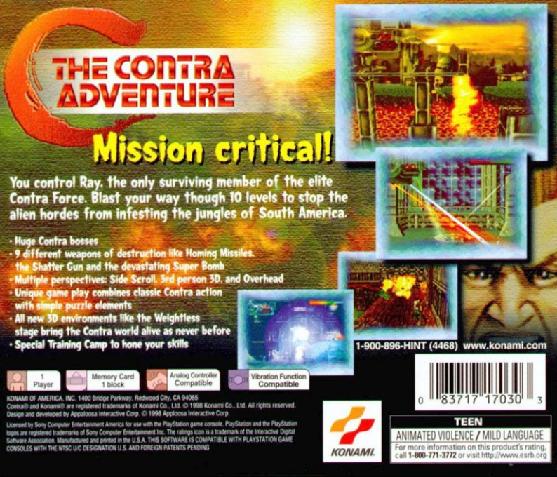 C - The Contra Adventure — box-2D-back (US)