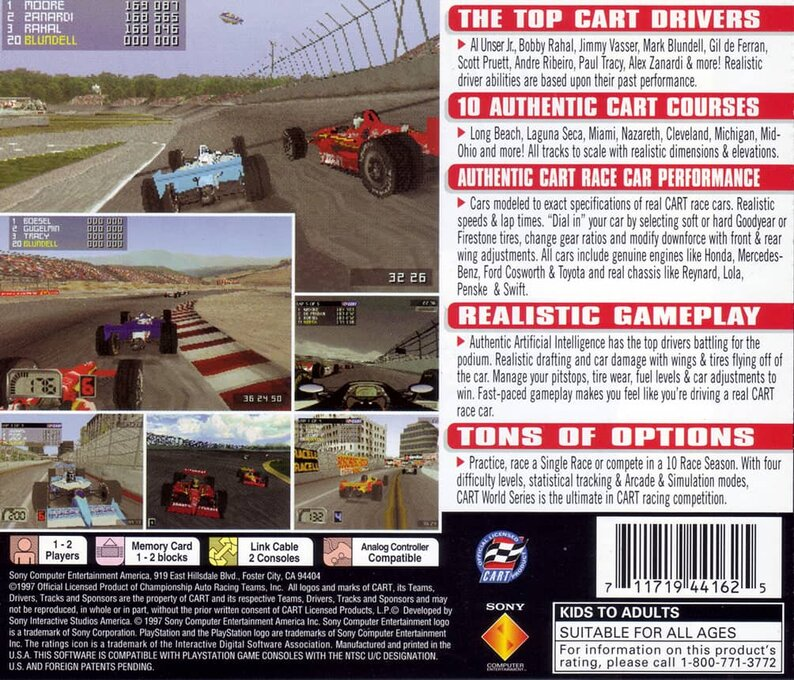 Cart World Series — box-2D-back (US)