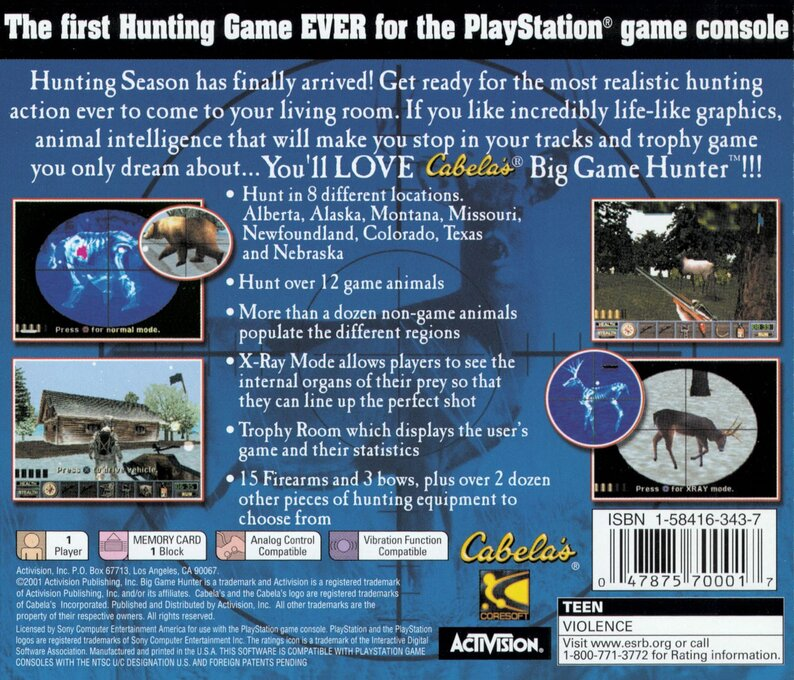 Cabela's Big Game Hunter - Ultimate Challenge — box-2D-back (US)