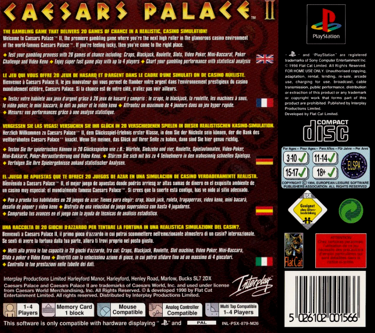 Caesars Palace 2 — box-2D-back (EU)
