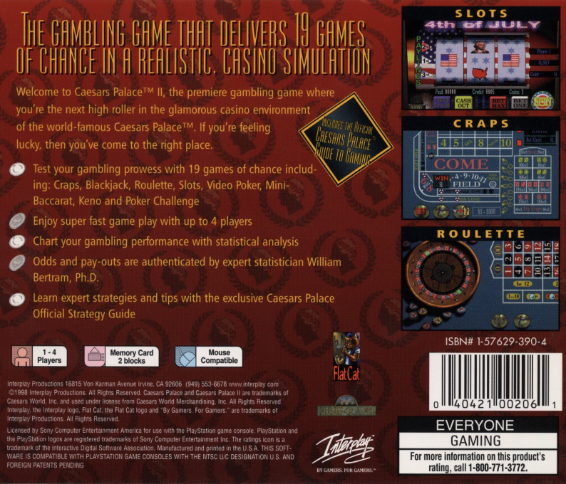 Caesars Palace 2 — box-2D-back (US)
