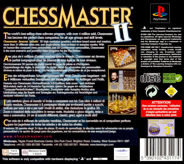 Chessmaster 2 — box-2D-back (EU)