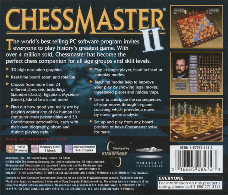 Chessmaster 2 — box-2D-back (US)