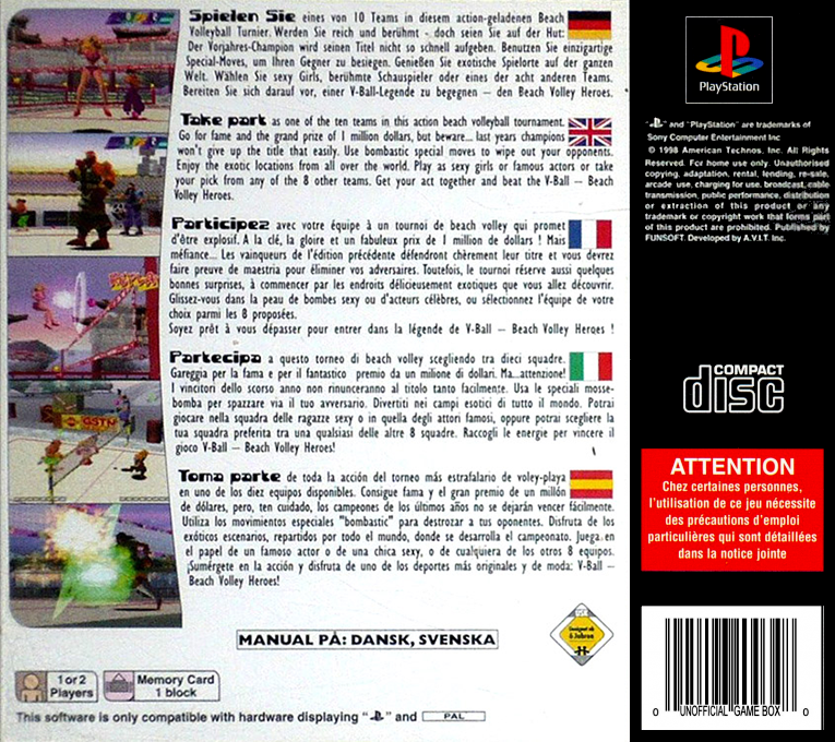 V-ball - Beach Volley Heroes — box-2D-back (EU)