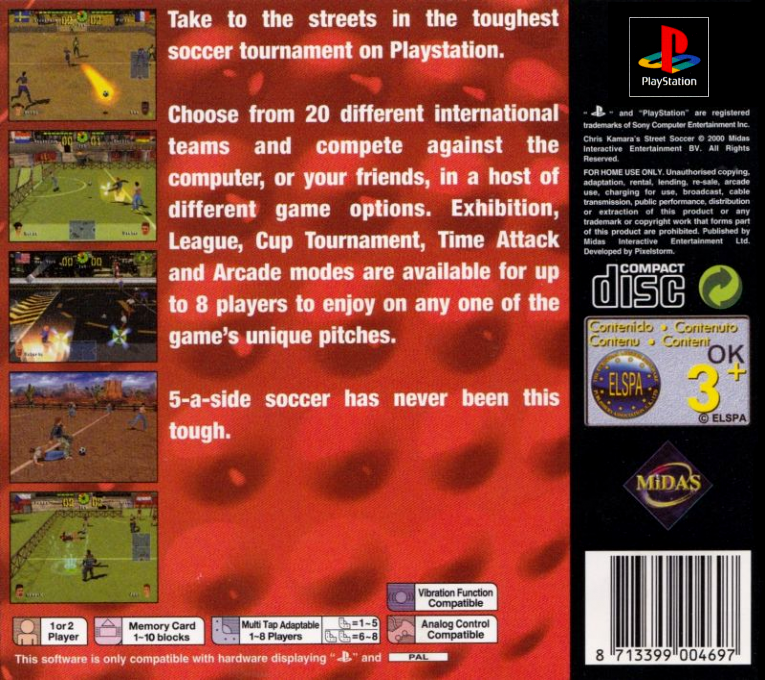 Chris Kamara's Street Soccer — box-2D-back (EU)