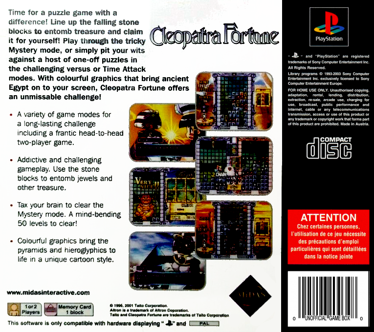 Cleopatra's Fortune — box-2D-back (EU)