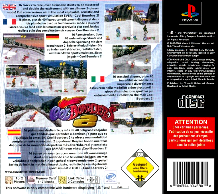 Cool Boarders 2 — box-2D-back (EU)