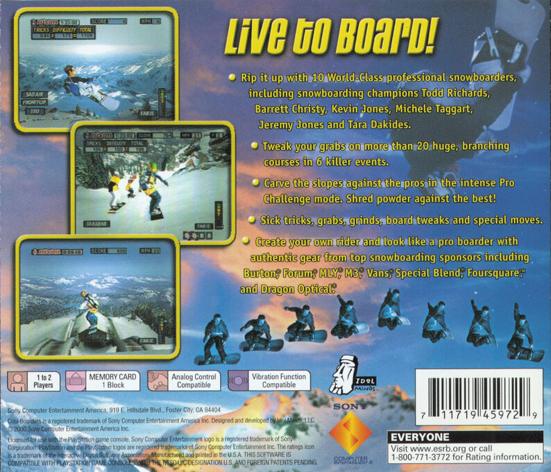 Cool Boarders 2001 — box-2D-back (US)
