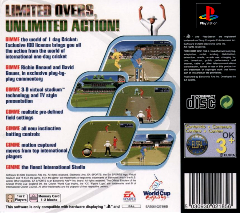 Cricket 2000 — box-2D-back (EU)