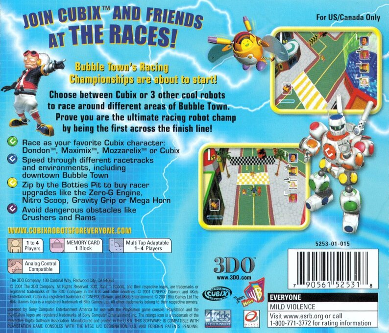 Cubix Robots For Everyone - Race'n Robots — box-2D-back (US)