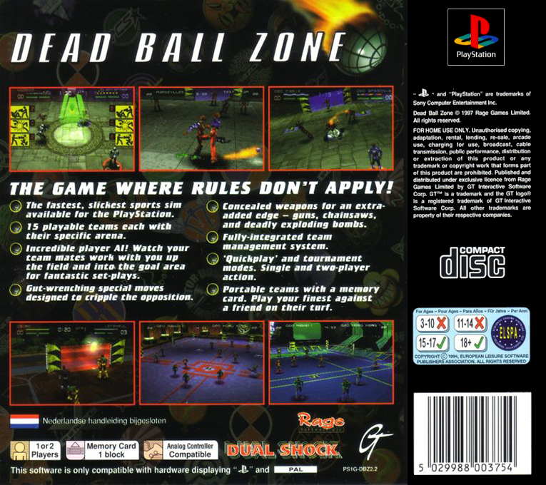 Dead Ball Zone — box-2D-back (EU)