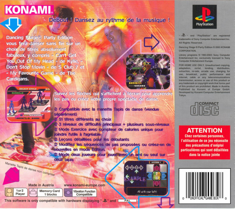 Dancing Stage - Party Edition — box-2D-back (FR)