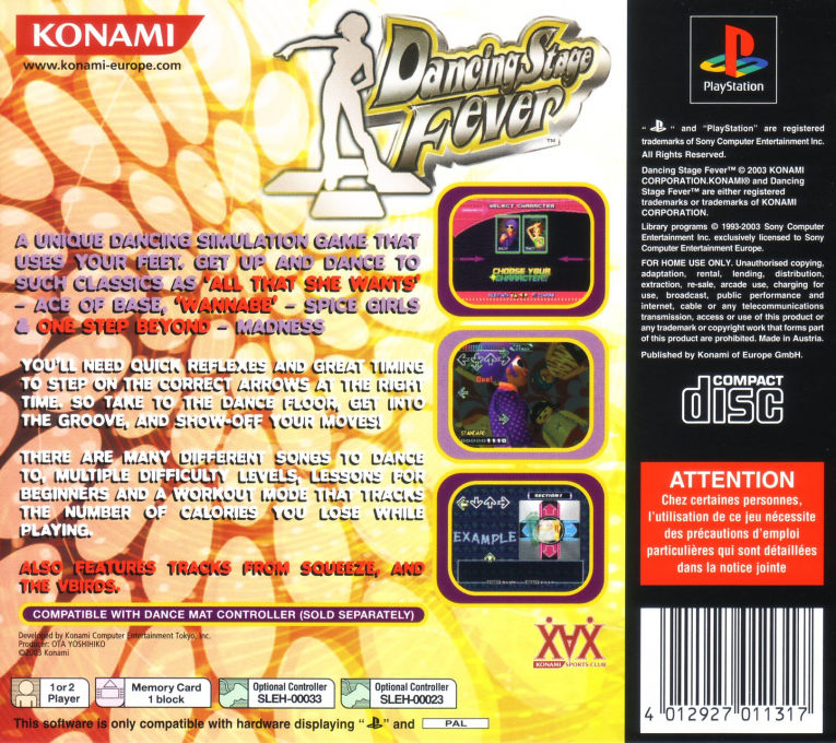 Dancing Stage Fever — box-2D-back (EU)