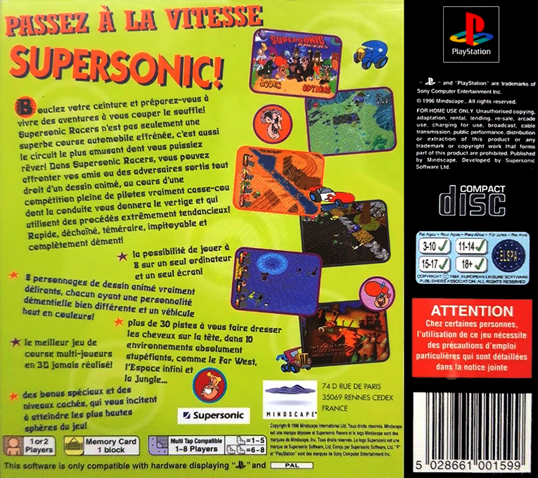 Supersonic Racers — box-2D-back (FR)