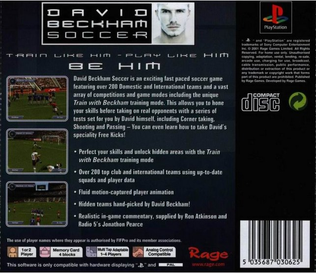 David Beckham Soccer — box-2D-back (EU)