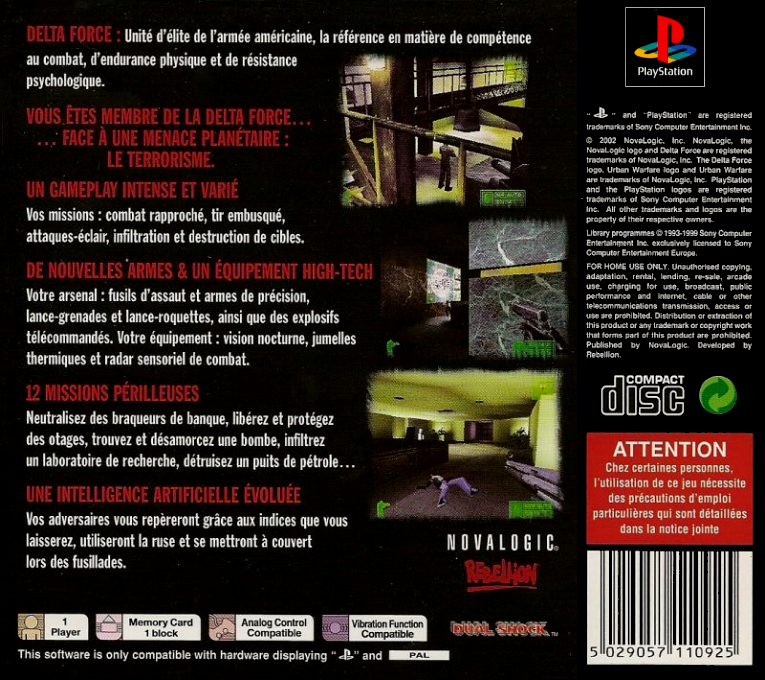 Delta Force - Urban Warfare — box-2D-back (FR)