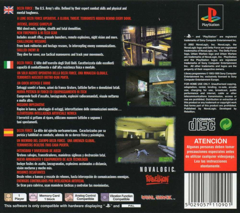 Delta Force - Urban Warfare — box-2D-back (EU)
