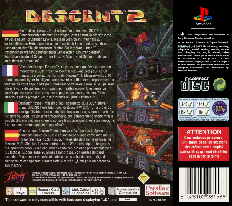 Descent 2 — box-2D-back (EU)