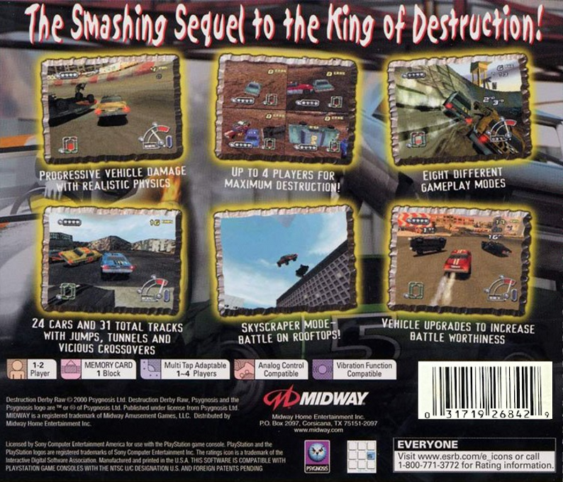 Destruction Derby Raw — box-2D-back (US)