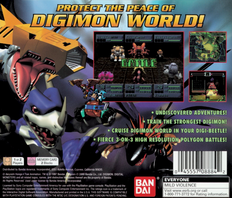 Digimon World 2 — box-2D-back (US)
