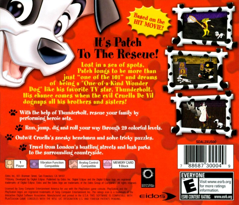Disney's 101 Dalmatians 2 - Patch's London Adventure — box-2D-back (US)
