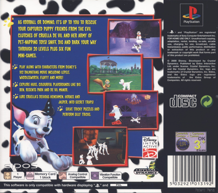 Disney's 102 Dalmatians - Puppies To The Rescue — box-2D-back (EU)