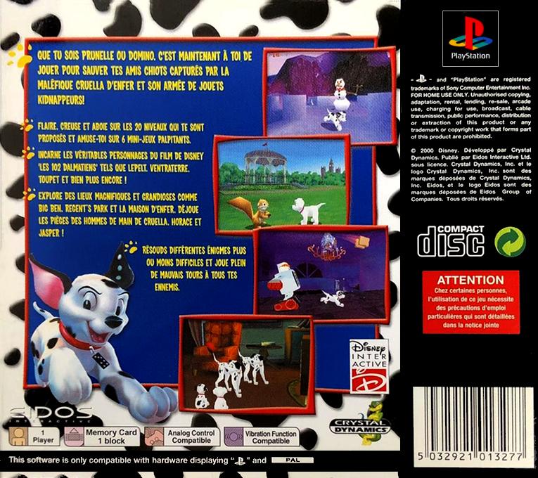 Disney's 102 Dalmatians - Puppies To The Rescue — box-2D-back (FR)