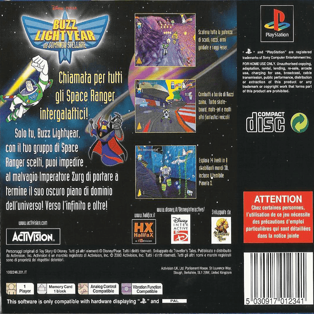 Disney/pixar Buzz Lightyear Of Star Command — box-2D-back (SP)