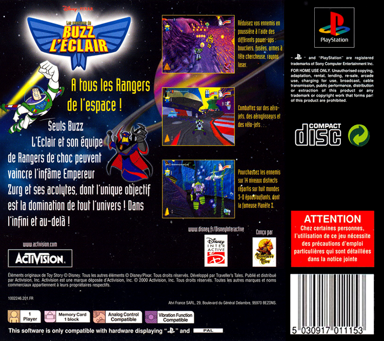 Disney/pixar Buzz Lightyear Of Star Command — box-2D-back (FR)