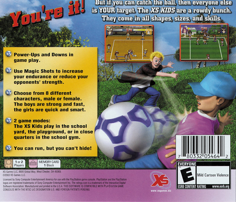 Xs Junior League Dodgeball — box-2D-back (US)
