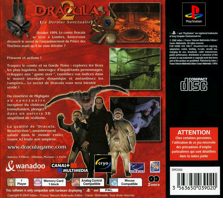 Dracula - The Last Sanctuary — box-2D-back (FR)