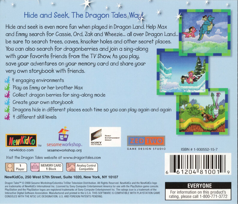 Dragon Tales - Dragonseek — box-2D-back (US)