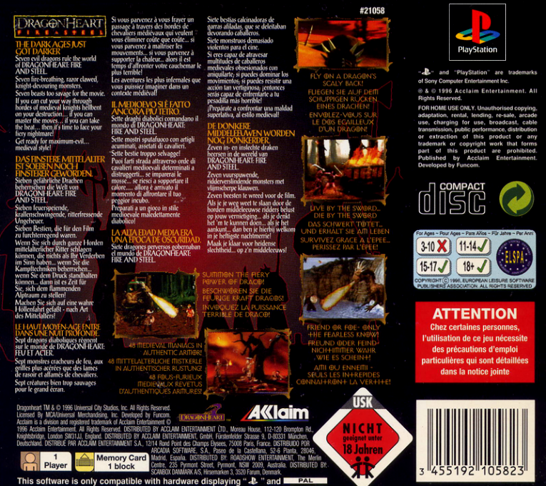 Dragonheart - Fire And Steel — box-2D-back (EU)