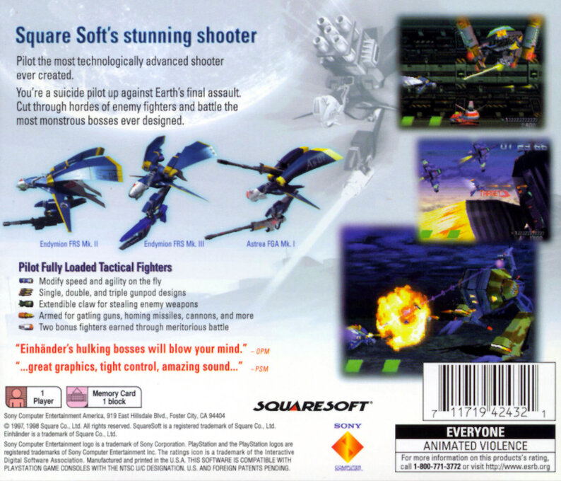 Einhander — box-2D-back (US)